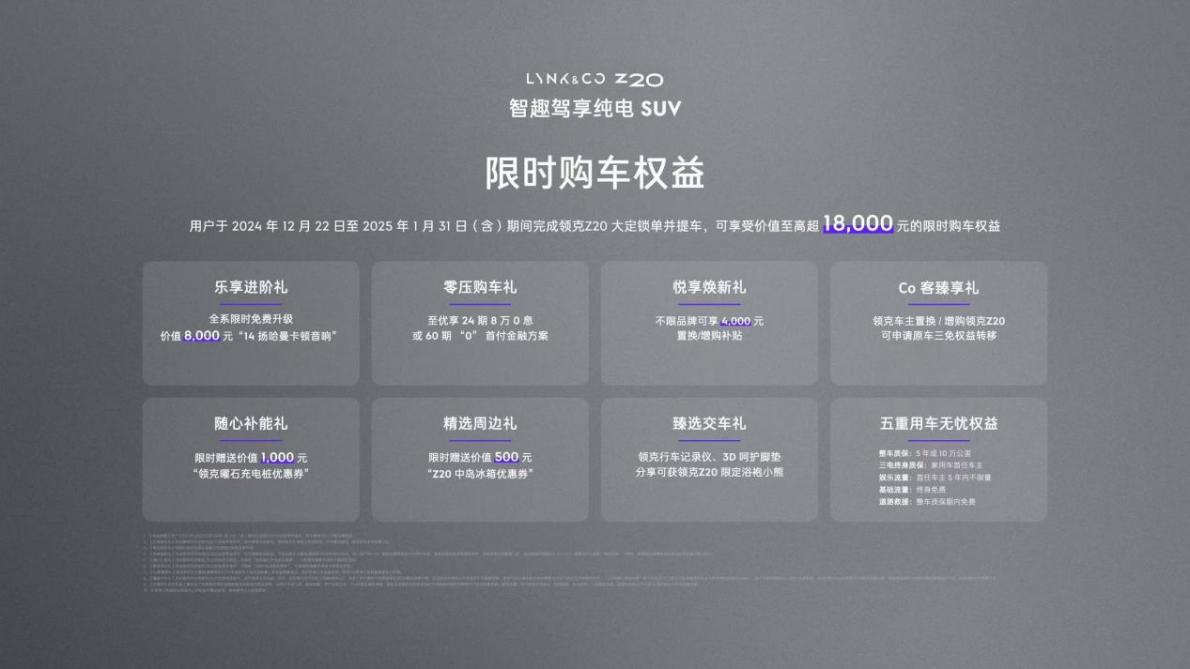 领克Z20上市 限时售价1359万元起凯发k8网站登录定位品牌首款纯电SUV(图7)